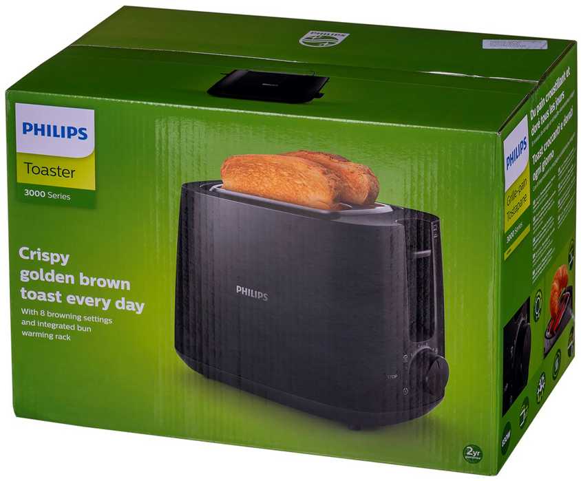 Philips Daily Collection HD2581/90 skrudintuvas 2 griežinėliai Juoda 830 W