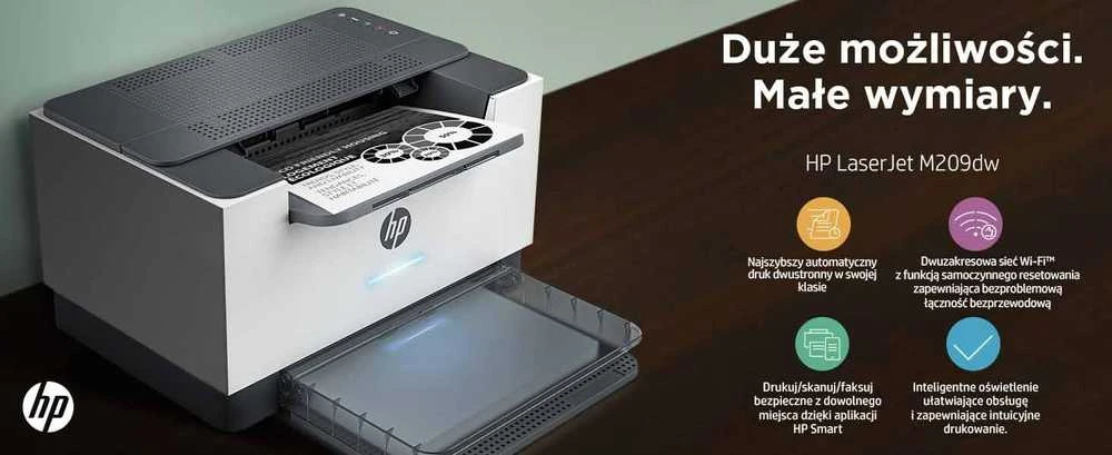 Spausdintuvas - HP LaserJet M209dw Kompaktiškas, Lazerinis, Dvipusis Spausdinimas, Juodas