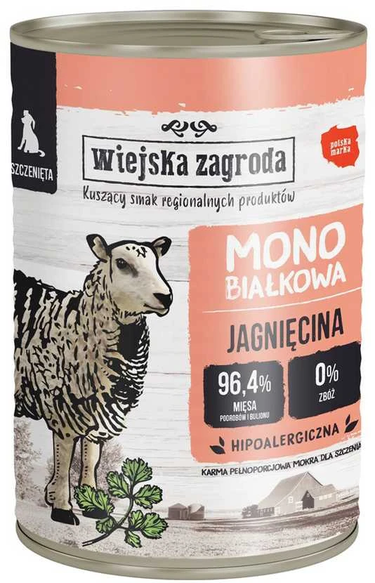 Wiejska Zagroda RUEJSKA ZAGRODA Puppy Monoprotein ėriena - šlapias šunų maistas - 400g