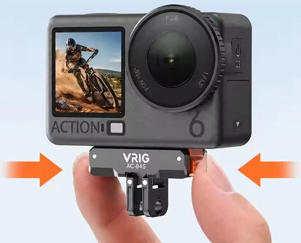 null Veiksmo kameros tvirtinimo adapteris - VRIG AC-84S, skirtas DJI Osmo Action 3, 4, 5, 6, Nano