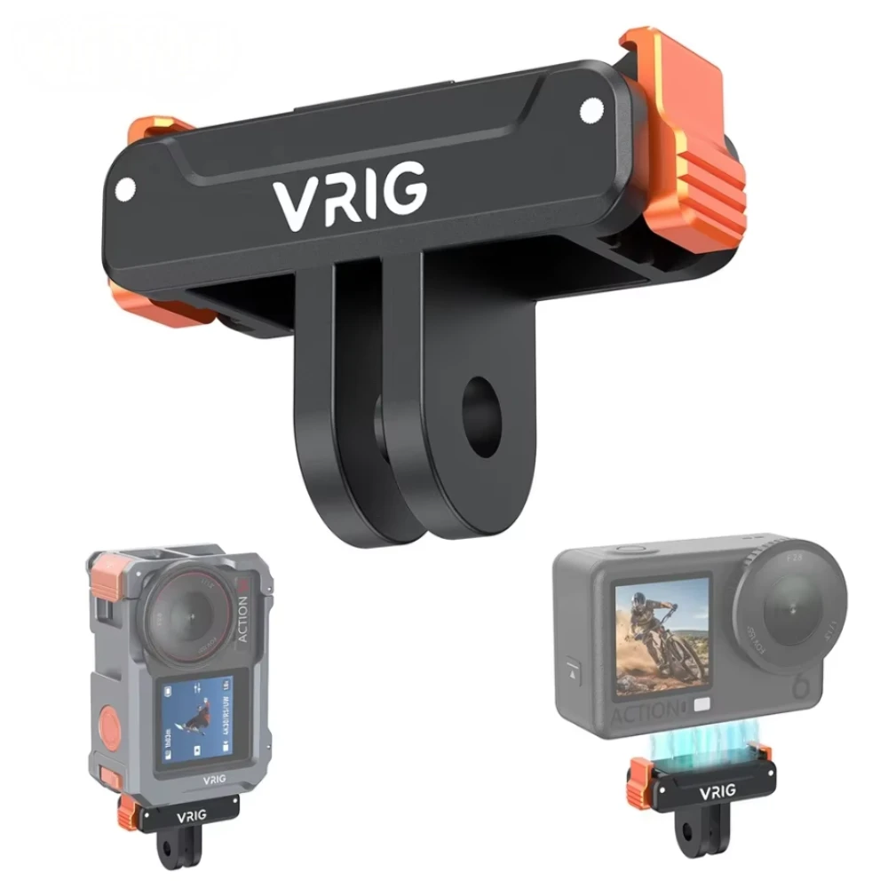 null Veiksmo kameros tvirtinimo adapteris - VRIG AC-92 magnetinis tvirtinimo adapteris, skirtas DJI Osmo Action 3, 4, 5, 6 ir Nano