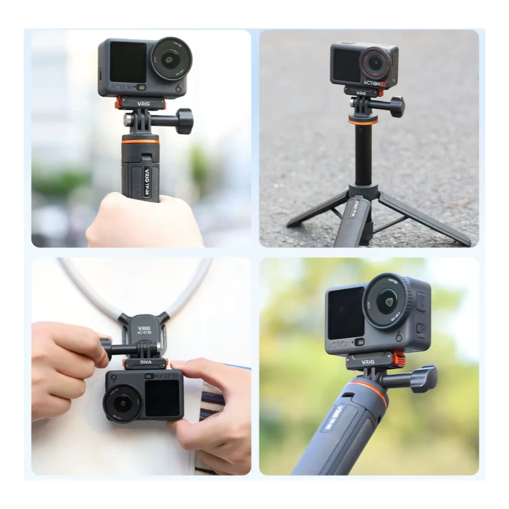 null Veiksmo kameros tvirtinimo adapteris - VRIG AC-92 magnetinis tvirtinimo adapteris, skirtas DJI Osmo Action 3, 4, 5, 6 ir Nano