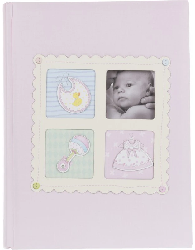 Nuotraukų rėmelis Nuotraukų albumas - Poldom Baby Mix Rožinis 10 x 15 cm, 200 Nuotraukų