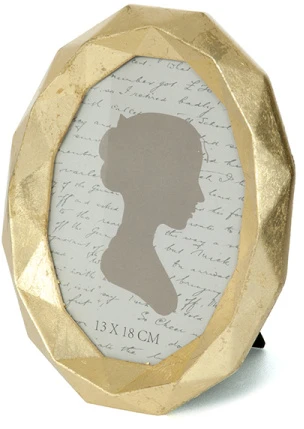 Antique Nuotraukų rėmelis - Imagee 13 × 18 cm ovalus puošnus, auksinis