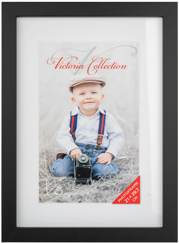 Nuotraukų rėmelis Paveikslų Rėmelis - Victoria Collection Cubo 21 × 29,7, Juodas