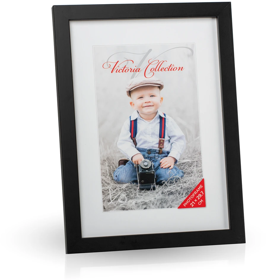 Nuotraukų rėmelis Paveikslų Rėmelis - Victoria Collection Cubo 21 × 29,7, Juodas