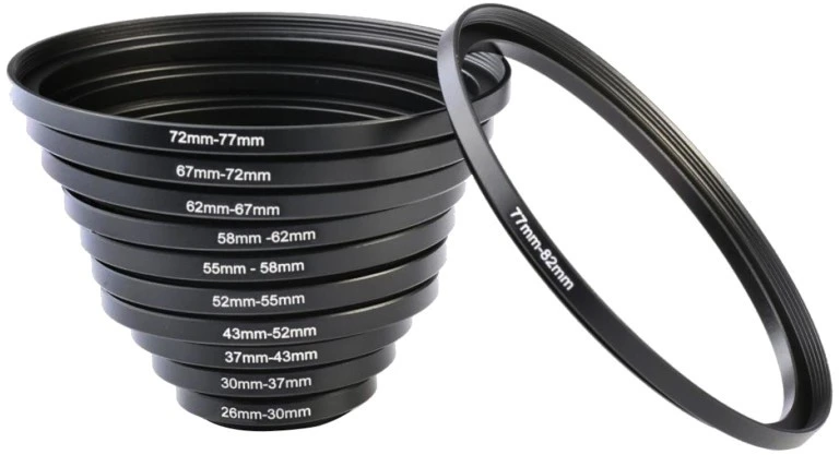 Objektyvas Adapteris - K&F Concept Filtrų Step-Up Rinkinys 11 Žiedų 26mm iki 82mm