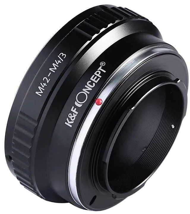 M42 į Micro 4/3 adapteris, juodas metalinis korpusas