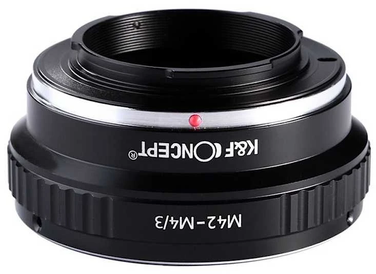 M42 į Micro 4/3 adapteris su K&F Concept logotipu