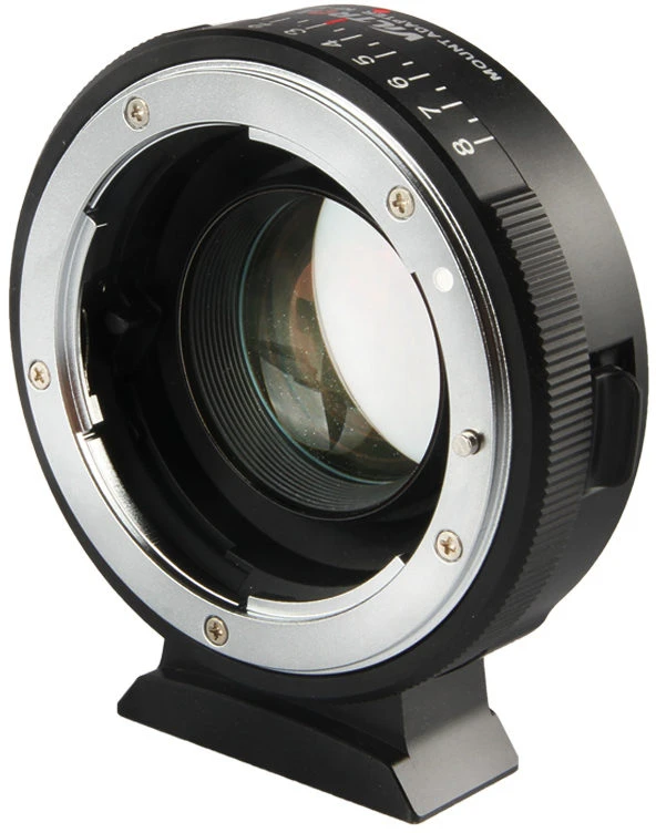 Fotoaparato objektyvo adapteris - Viltrox NF-M43X 0,71x objektyvo jungties adapteris