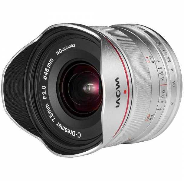 Objektyvas Laowa Lens C-Dreamer Lightweight 7.5 mm f/2.0 for Micro 4/3 (Sidabrinis)