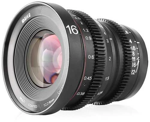 Objektyvas - Meike MK 16MM T2.2 Micro 4/3, rankinis fokusavimas, T2.2 diafragma, juodas
