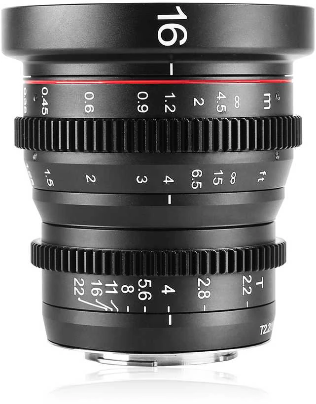 Objektyvas - Meike MK 16MM T2.2 Micro 4/3, rankinis fokusavimas, T2.2 diafragma, juodas