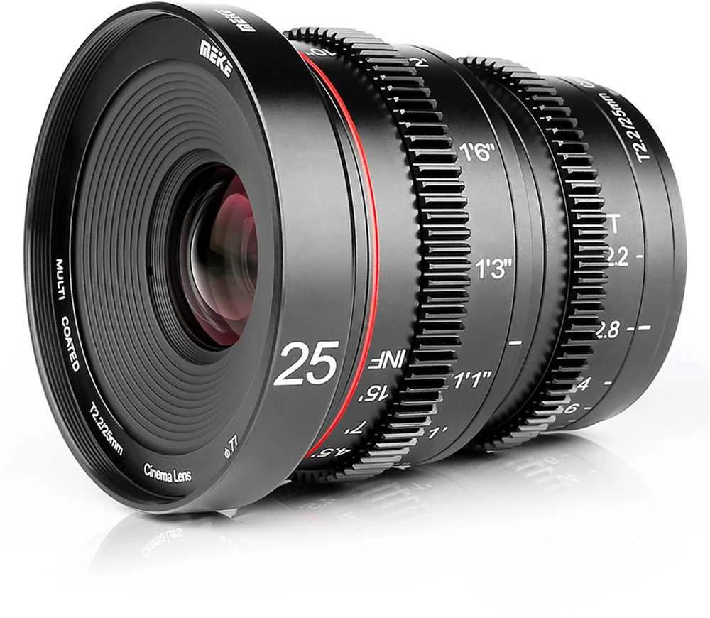 Objektyvas - Meike MK 25mm T2.2 Canon RF montavimas, T2.2, 25cm min fokusas, metalas