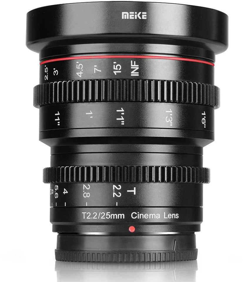 Objektyvas - Meike MK 25mm T2.2 Micro 4/3, rankinis fokusavimas, mažo dispersijos stiklas
