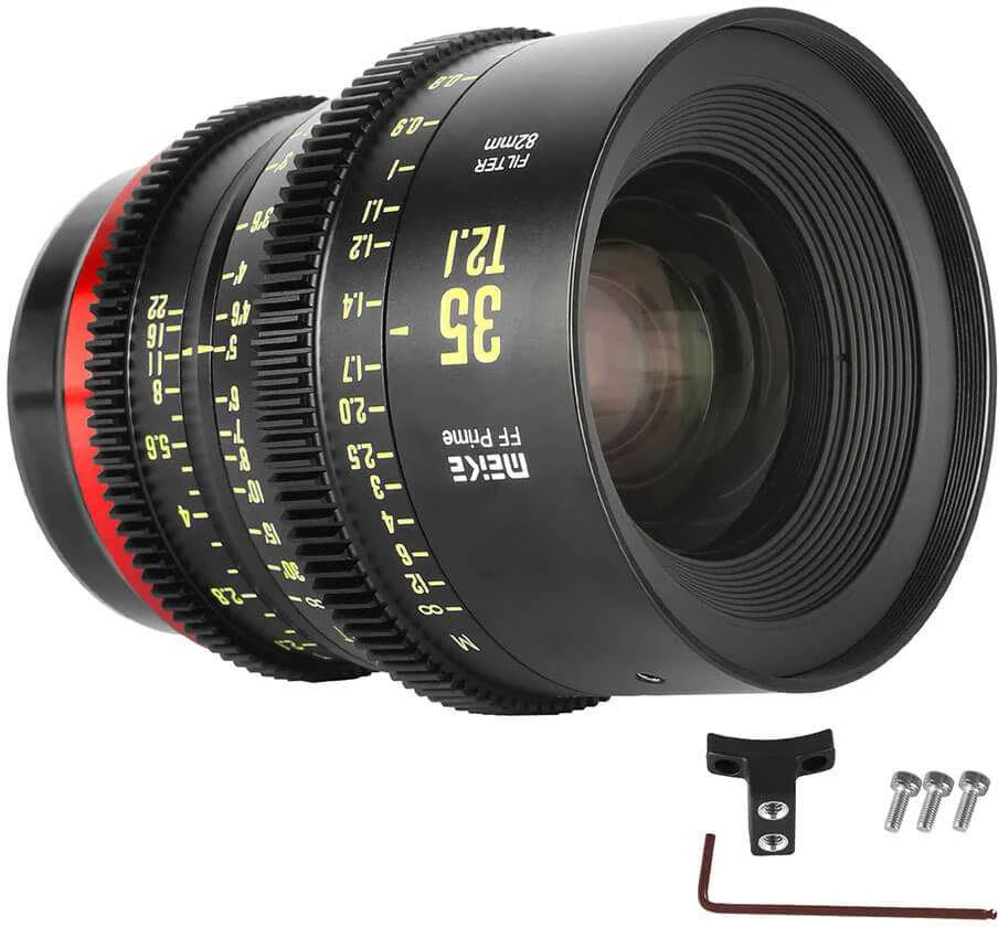 Objektyvas - Meike MK 35mm T2.1 FF EF montavimas, 330° fokusavimo sukimas, 11 ašmenų diafragma