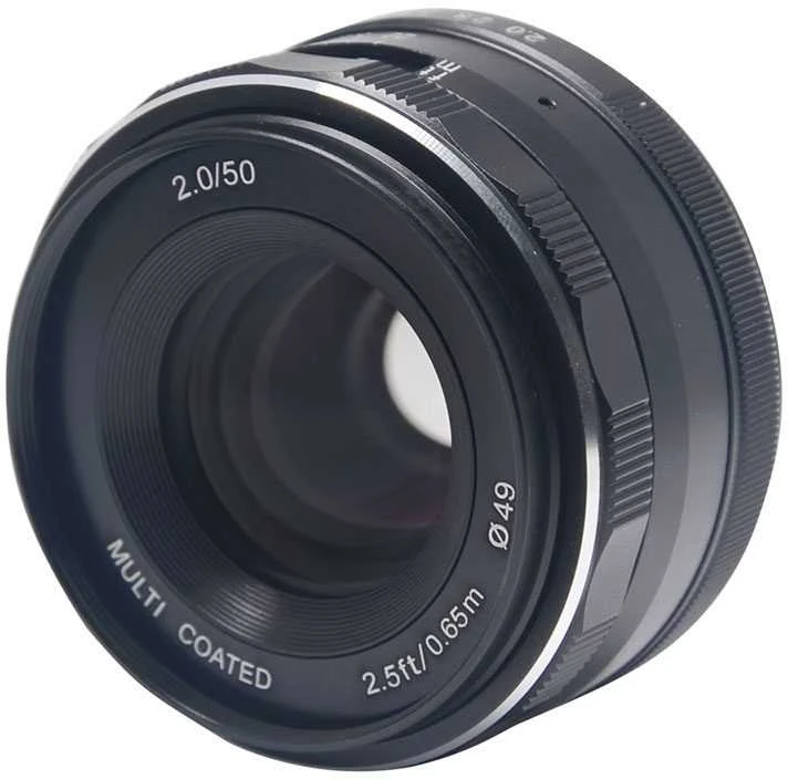 Objektyvas - Meike MK 50mm f/2.0 Sony E Mount Manual Focus Aluminum