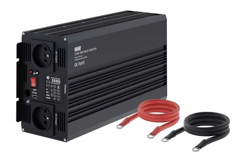 Objektyvas Newell įtampos keitiklis su gryna sinusine banga - 12 V / 230 V, 2000 W