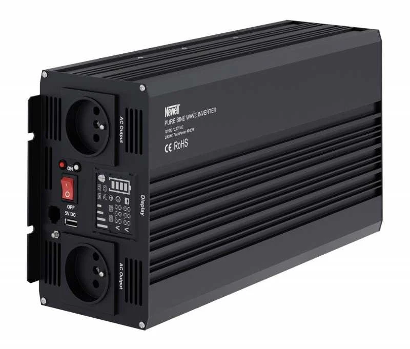 Objektyvas Newell įtampos keitiklis su gryna sinusine banga - 12 V / 230 V, 2000 W