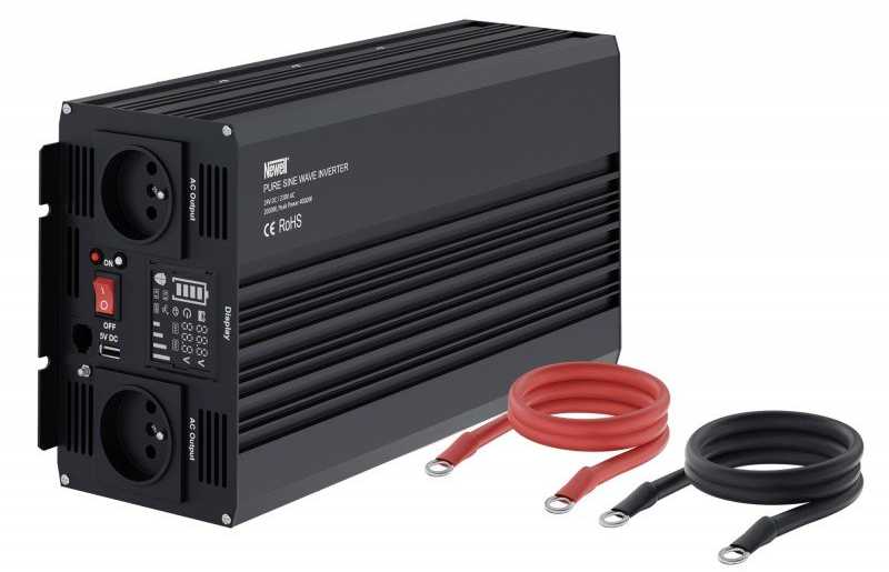 Objektyvas Newell įtampos keitiklis su gryna sinusine banga - 24 V / 230 V, 2000 W