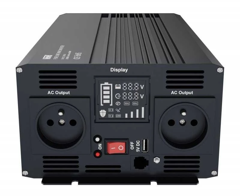 Objektyvas Newell įtampos keitiklis su gryna sinusine banga - 12 V / 230 V, 2000 W