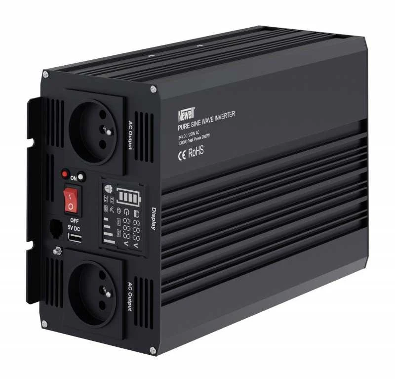 Objektyvas Newell įtampos keitiklis su gryna sinusine banga 24 V / 230 V, 1000 W