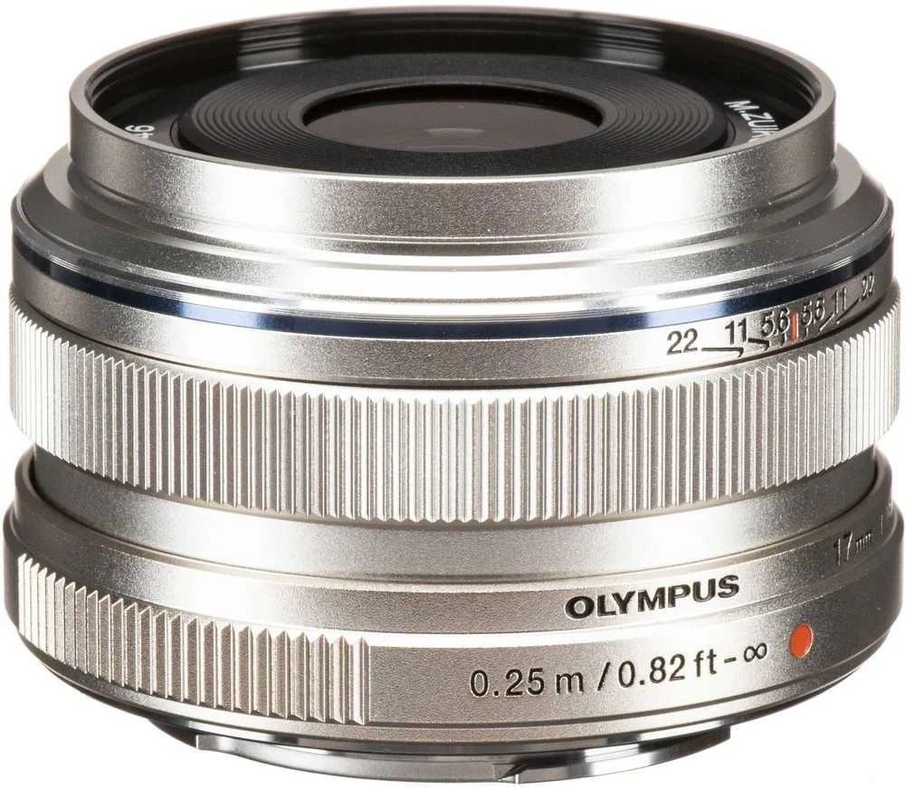 Objektyvas Olympus M.Zuiko Digital 17mm f/1.8, sidabrinis