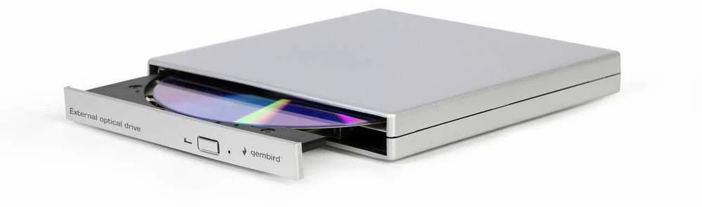 Kietasis diskas Gembird DVD-USB-021-SV External USB DVD drive, sidabrinis