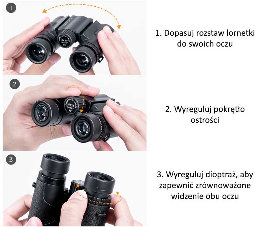 Optinis prietaisas - K&F Concept 8x21 BaK4 atsparūs vandeniui žiūronai IP65
