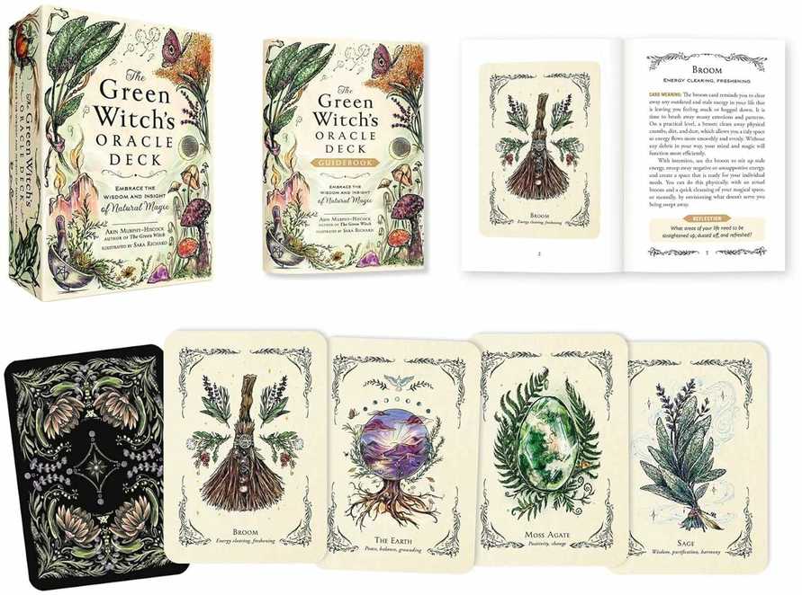 KNYGA Oracle kortos Žalias Witch's Adams Media