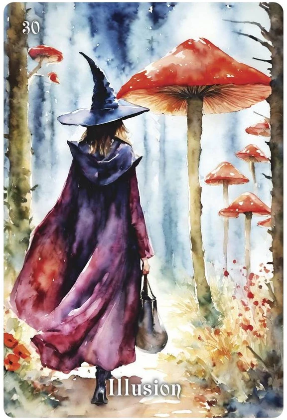 Orakulo kortų kaladė - Llewellyn Witch Whispers Oracle Cards, 40 kortelių, knyga anglų kalba