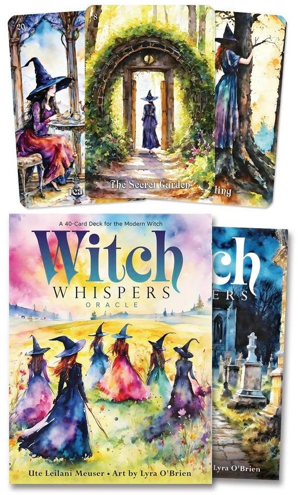 Orakulo kortų kaladė - Llewellyn Witch Whispers Oracle Cards, 40 kortelių, knyga anglų kalba