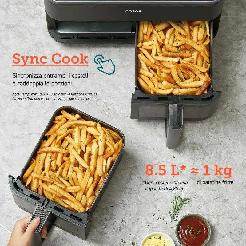Gruzdintuvė Cosori Dual Basket CAF-R901-8.5 l juoda