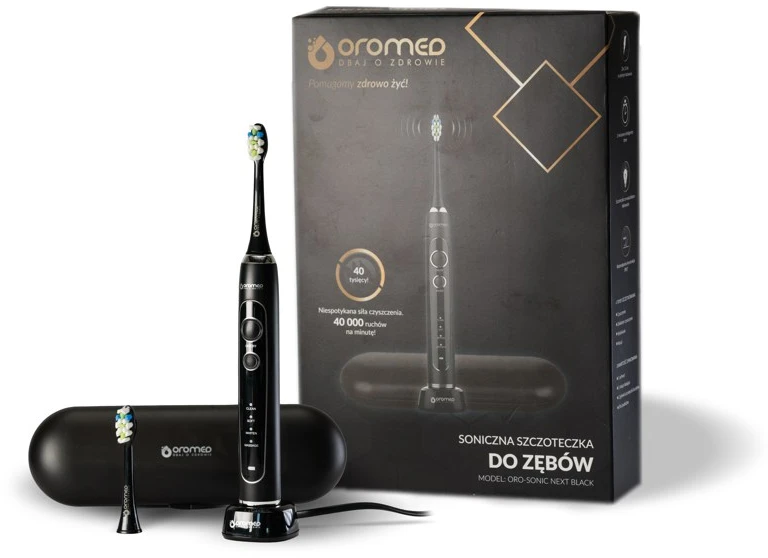 Elektrinis dantų šepetėlis Oromed Oro-Sonic Next, Juodas