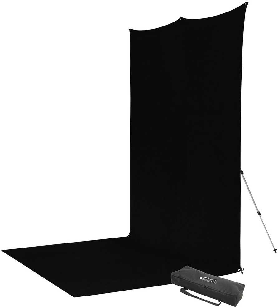 Fotografijos Fonas Rinkinys - Westcott X Drop Pro 8' x 13' Rauko Atsparus Juodas