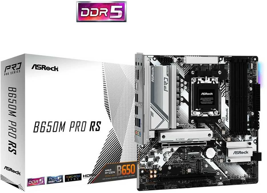 Pagrindinė plokštė ASRock B650M Pro RS, AM5, Micro-ATX, DDR5