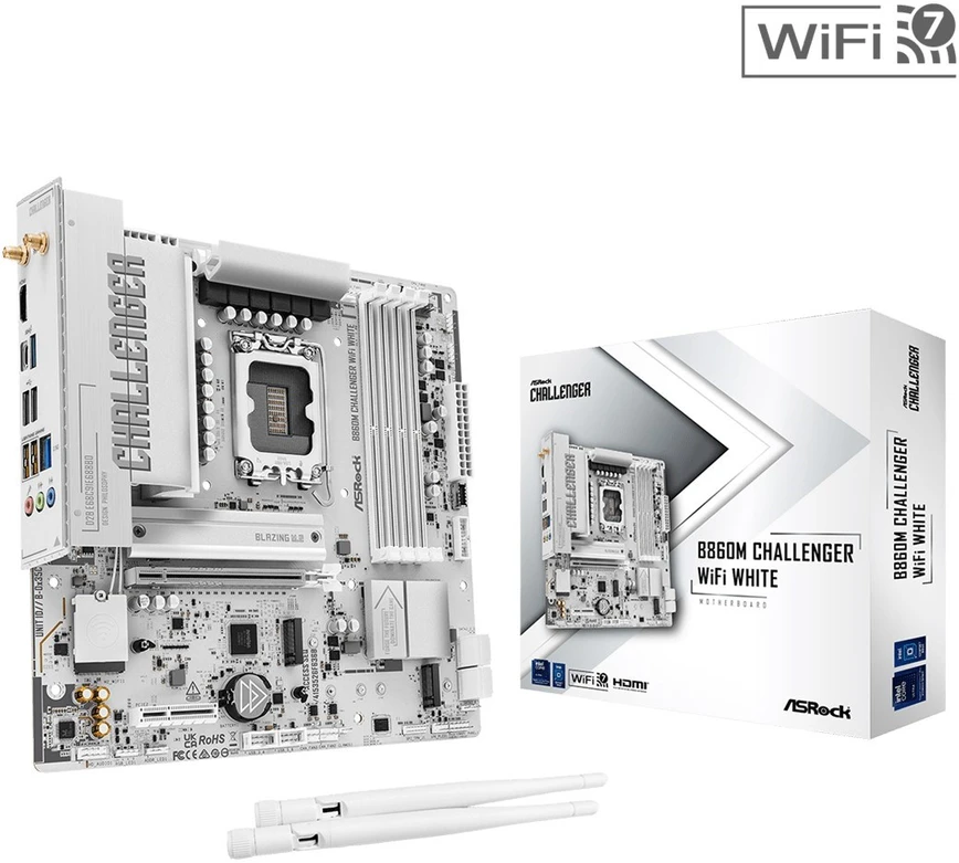 Pagrindinė plokštė ASRock B860M CHALLENGER WIFI Baltas motherboard