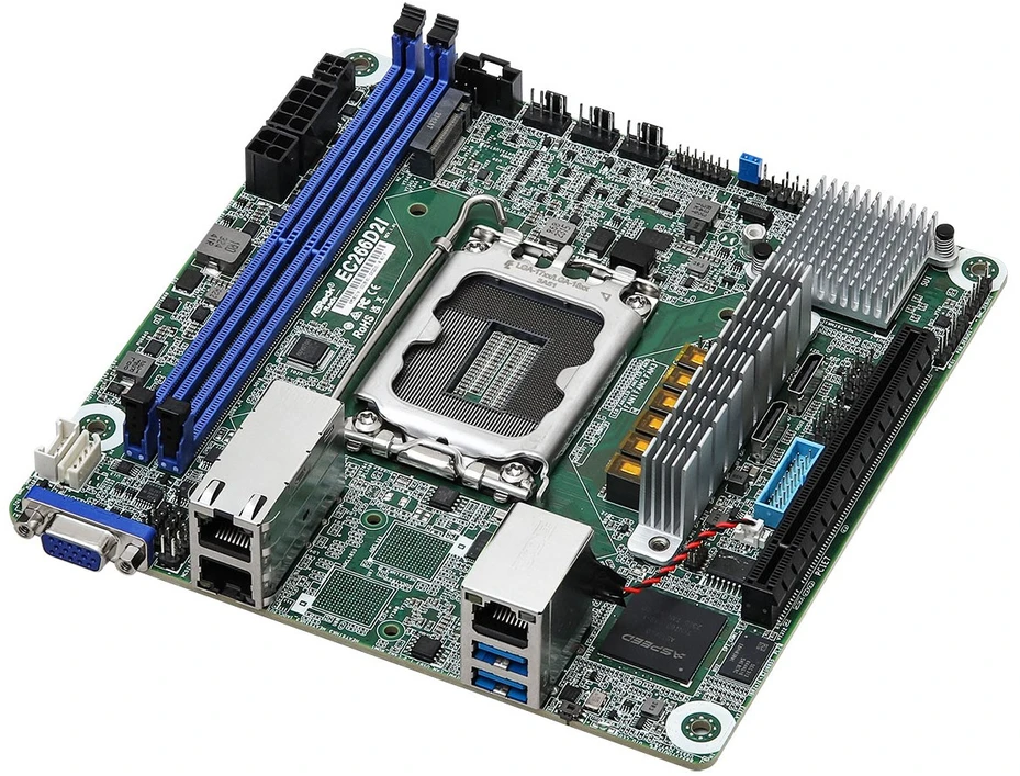 „Asrock EC266D2I“ pagrindinė plokštė „Intel C266 LGA 1700 mini ITX“