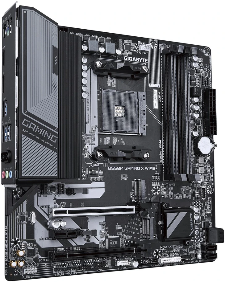 Pagrindinė plokštė - Gigabyte B550M Gaming X WiFi 6 | Ryzen 3000–5000 | 128 GB DDR4 | Wi‑Fi 6 | 2 × M.2