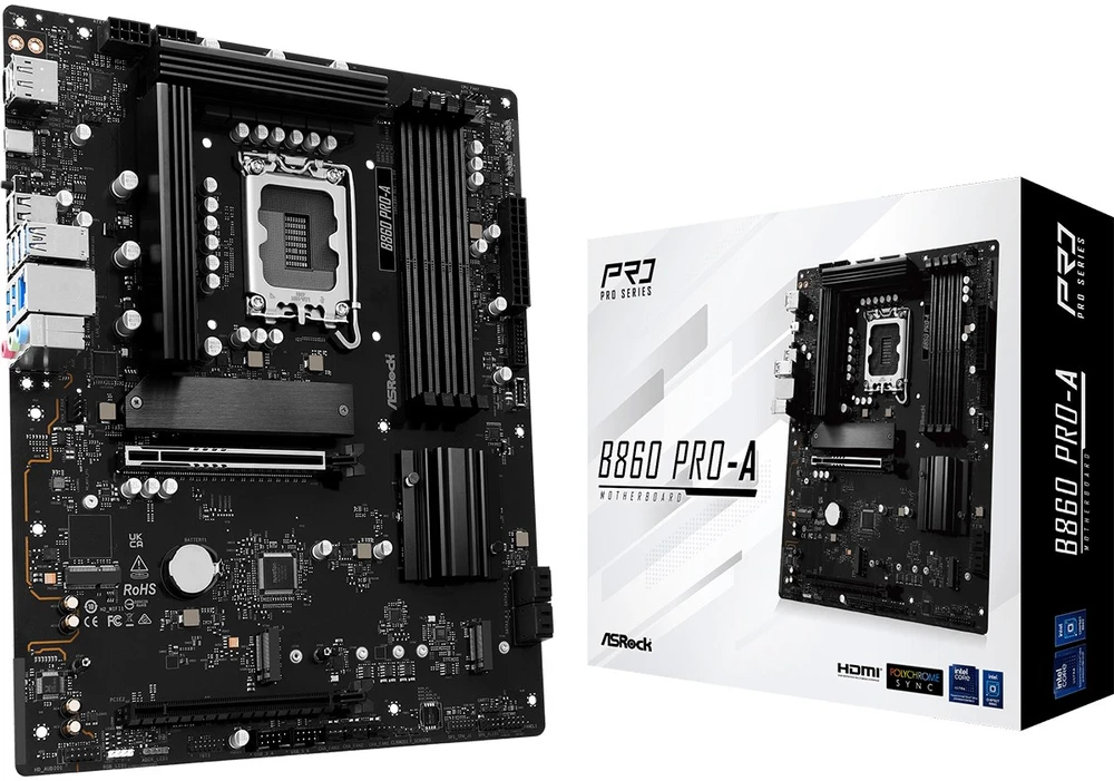 Asrock B860 Pro-A Intel B860 LGA 1851 (Socket V1) ATX pagrindinė plokštė