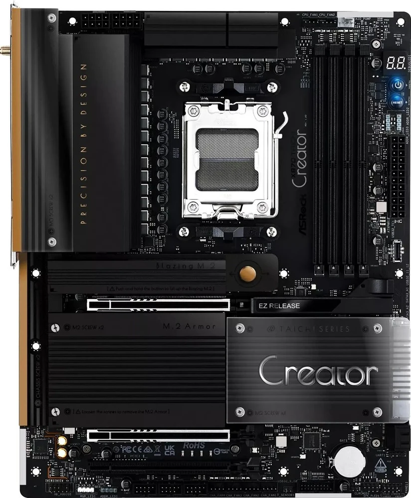 Pagrindinė plokštė ASRock X870 Taichi Creator | AM5 | ATX | 4 × DDR5 DIMM