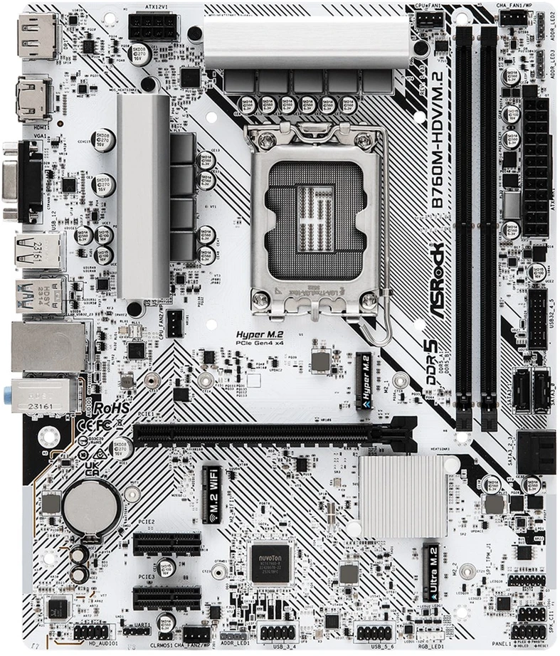 ASROCK B760M-HDV/M.2 mATX LGA1700 2xDDR5 1xPCIe 4.0 x16 LAN 1Gb/s