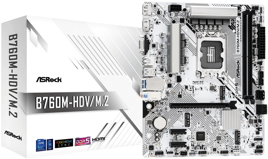 ASROCK B760M-HDV/M.2 mATX LGA1700 2xDDR5 1xPCIe 4.0 x16 LAN 1Gb/s