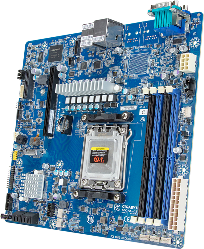 Pagrindinė plokštė – Gigabyte MC13-LE0 1x AM5 AMD Epyc 4004/Ryzen 7000/Ryzen 9000 B650E.