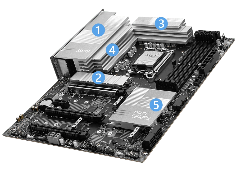 Pagrindinė plokštė MSI PRO Z890-P WIFI | Procesorių šeima Intel | Procesoriaus lizdas LGA1851 | DDR5 UDIMM | Palaikomos standžiojo disko sąsajos SATA, M.2 | SATA jungčių skaičius 4