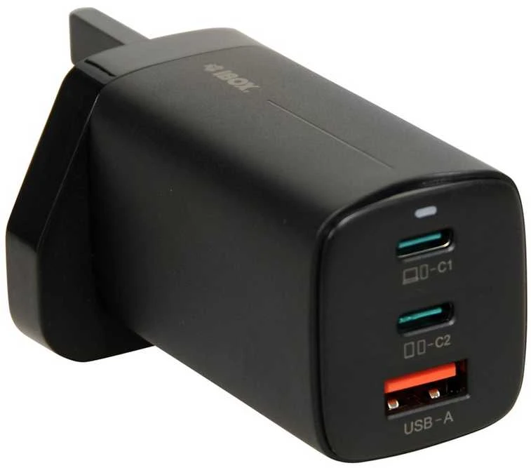 iBOX C-65 Juodas, GaN 65W universalus įkroviklis su JK kištuku