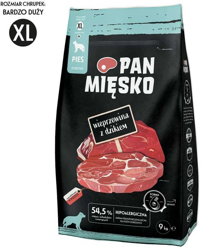 Wild Ponas Kiauliena su šernu XL - Sausas šunų maistas - 9kg