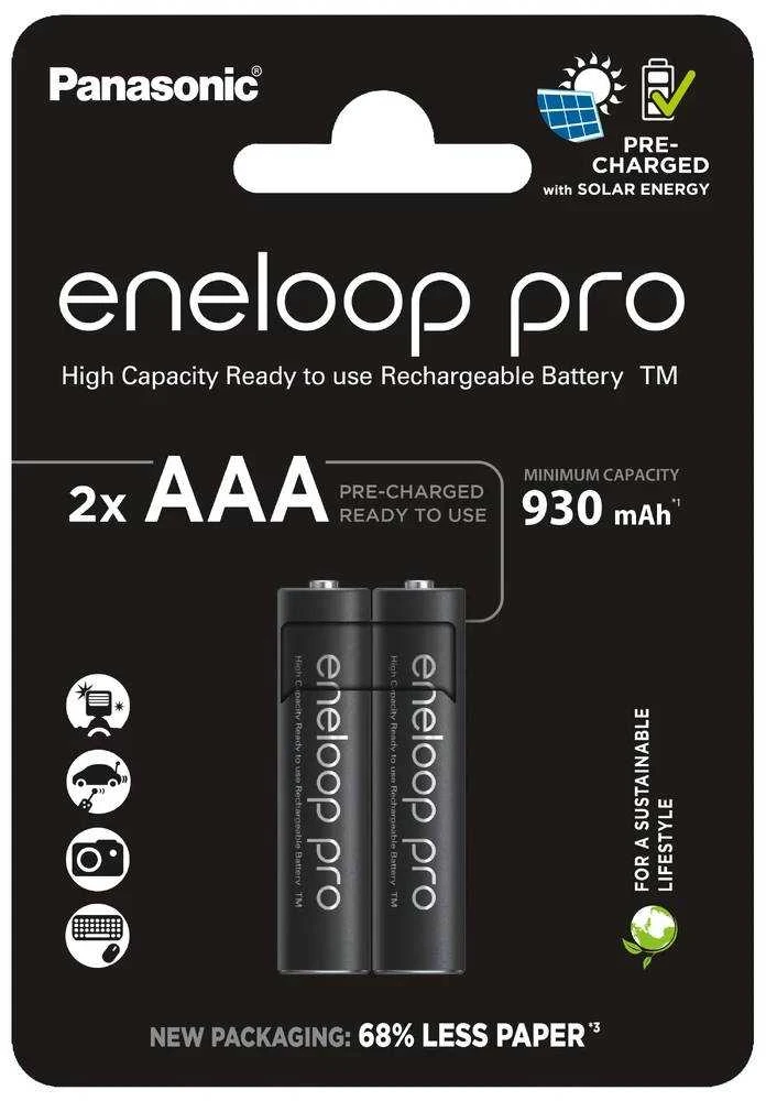 <p>1x2 Panasonic Eneloop Pro Micro 930mAh AAA Ni-MH BK-4HCDE/2BE baterijos</p>