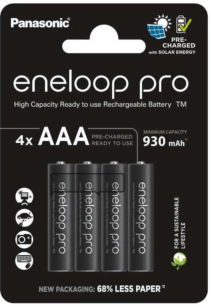 Įkraunamos baterijos Panasonic ENELOOP Pro BK-4HCDE/4CP, 930 mAh, 500 (4xAAA)