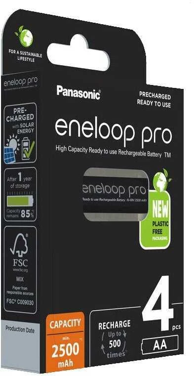 Panasonic Eneloop Pro R6 AA 2500mAh baterija 4vnt